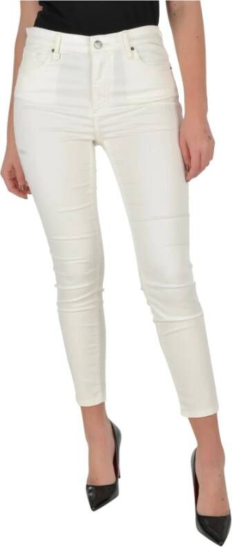 Emporio Armani Hoge Taille Slim Fit 3 4 Lengte Witte Broek White Dames