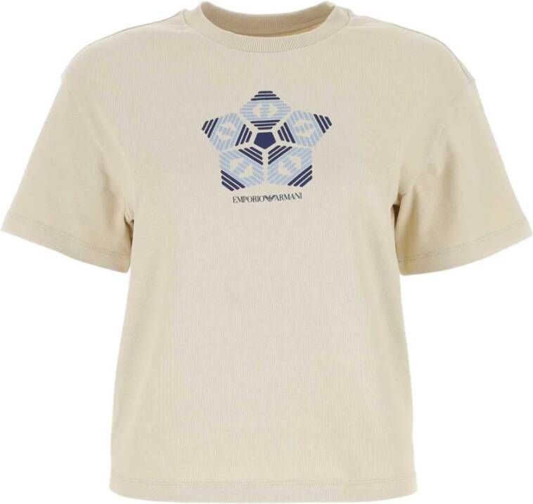 Emporio Armani Katoenen Cappuccino T-Shirt Beige Dames