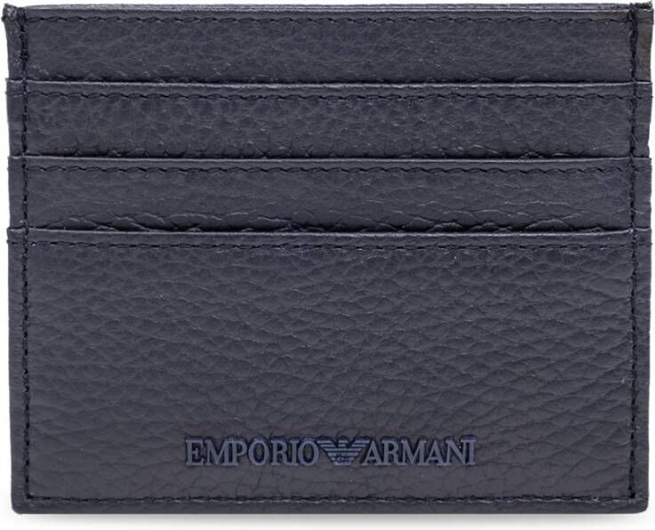 Emporio Armani Card holder with logo Blauw Heren