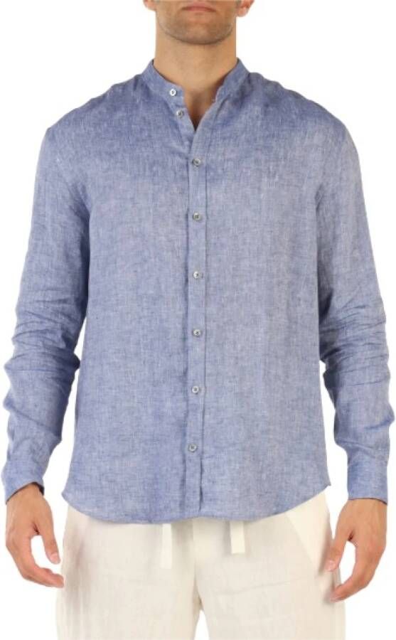 Emporio Armani Casual Shirts Blauw Heren
