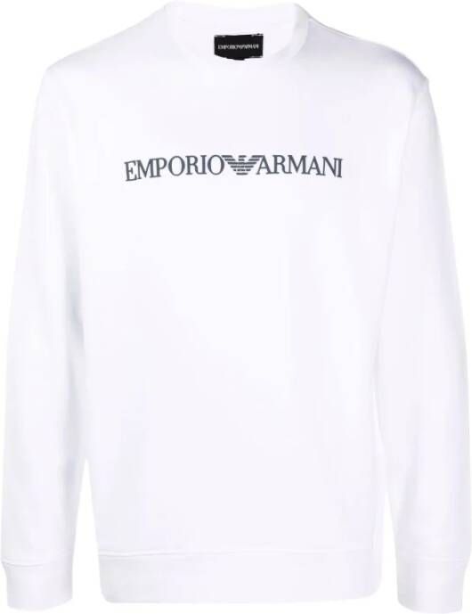 Emporio Armani Central Logo Sweatshirt Wit Heren
