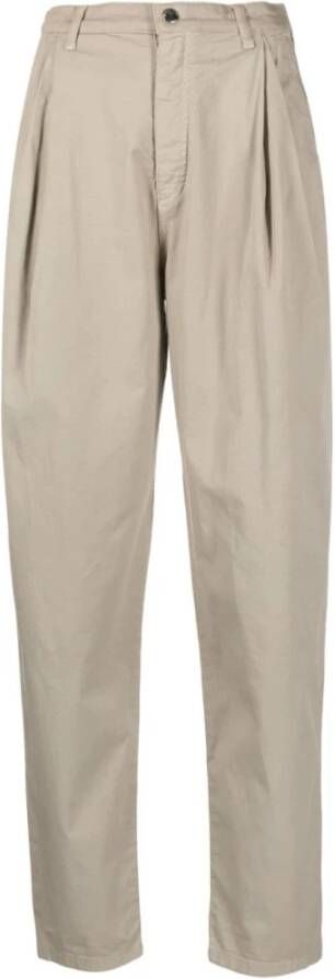 Emporio Armani Beige Katoenen Damesjeans met Logoelementen Beige Dames
