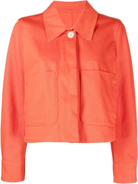 Emporio Armani Oranje Knoopsluiting Shirtjas Orange Dames