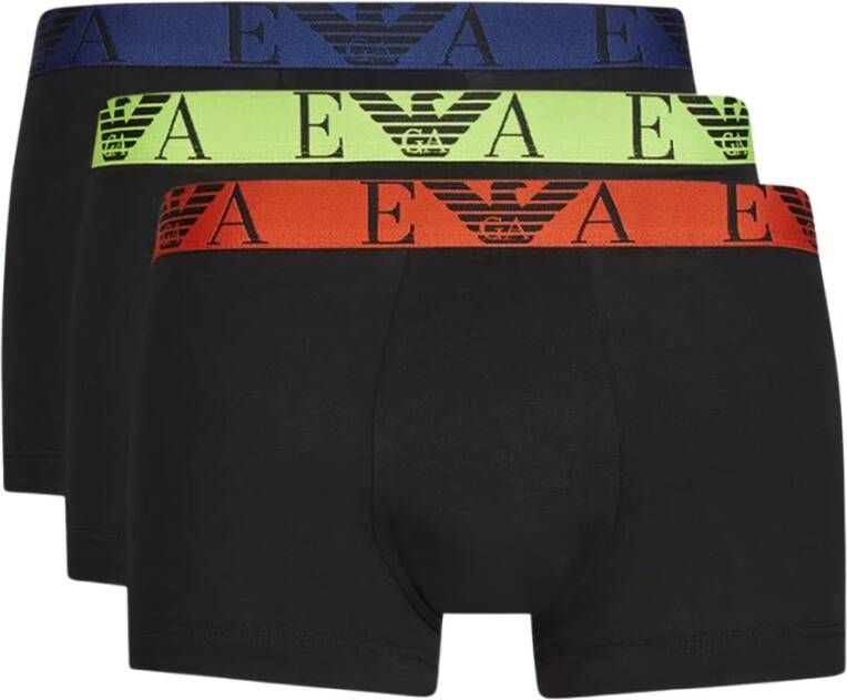 Emporio Armani Cotton Stretch Boxer Tripack Zwart Multicolor Heren