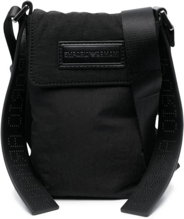 Emporio Armani Logo-Embossed Messenger Bag Black Heren