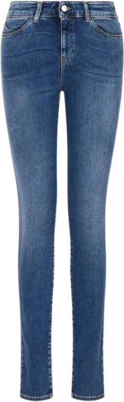 Emporio Armani Heldere Blauwe Skinny Denim Jeans Blue Dames