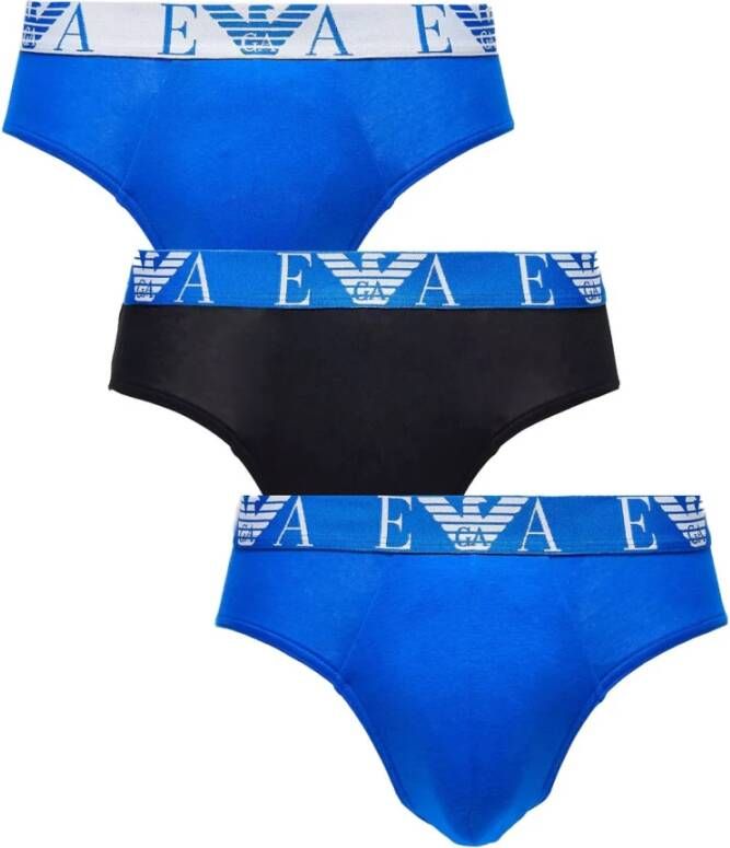 Emporio Armani Drievoudige slips Blauw Heren