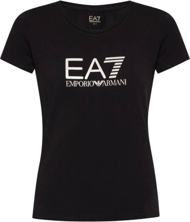 Emporio Armani EA7 Bedrukt T-shirt Zwart Dames