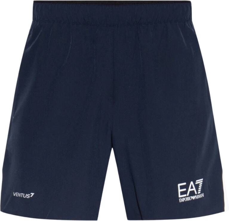 Emporio Armani EA7 Bedrukte shorts Blauw Heren