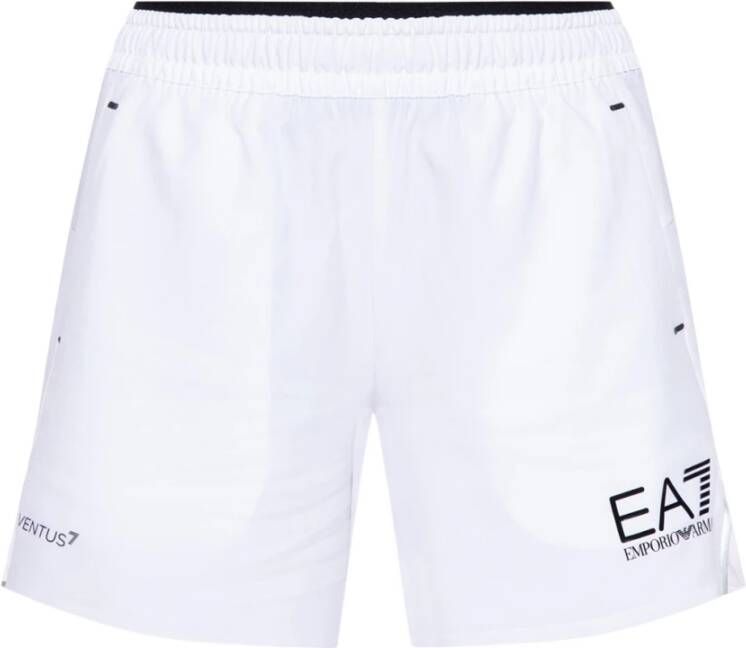 Emporio Armani EA7 Bedrukte shorts White Dames