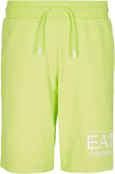 Emporio Armani Stijlvolle Lange Shorts in Verde Lime Yellow Heren