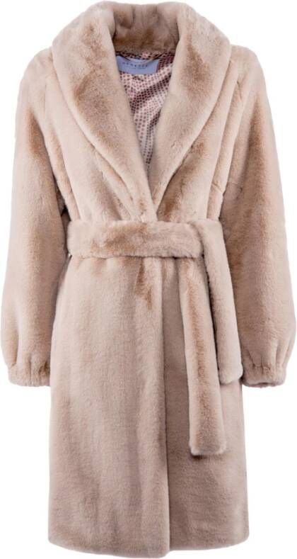 Emporio Armani EA7 Jack van imitatiebont en schapenvacht Beige Dames