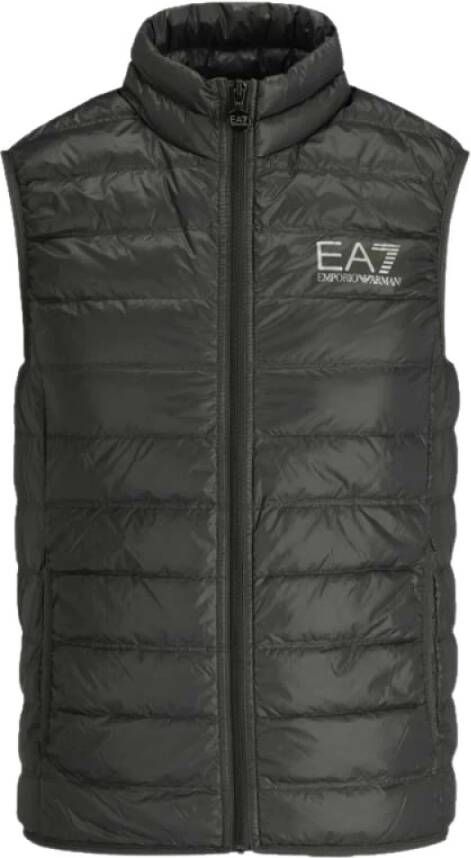 Emporio Armani EA7 Gedrukt Logo Donzen Vest voor Heren Black Heren