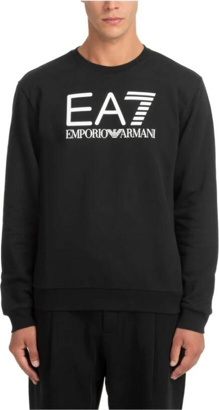 Emporio Armani EA7 Gestreepte Logo Sweatshirt Zwart Heren