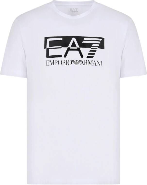 Emporio Armani EA7 Heren EA7 Wit T-shirt met Logo Wit Heren
