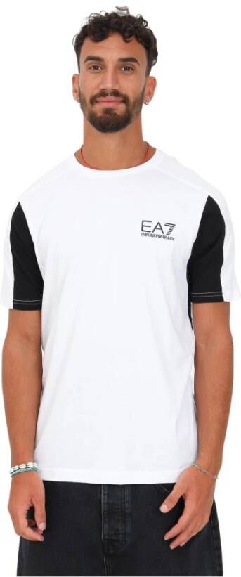 Emporio Armani EA7 Heren Grijs en Zwart T-shirt voor Herfst Winter Zwart Heren