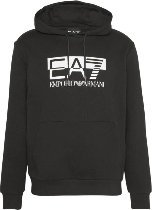 Emporio Armani EA7 Zwarte Sweatshirt Herfst Winter Collectie 2023 2024 Black Heren