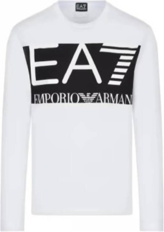 Emporio Armani EA7 Logo Series Crew-Neck Sweatshirt With Oversized Logo Wit Heren