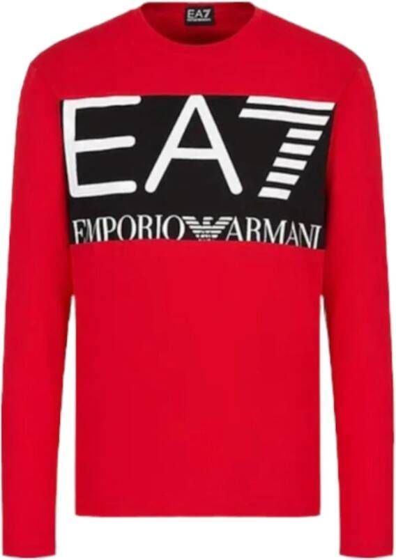 Emporio Armani EA7 Long Sleeve Tops Rood Heren