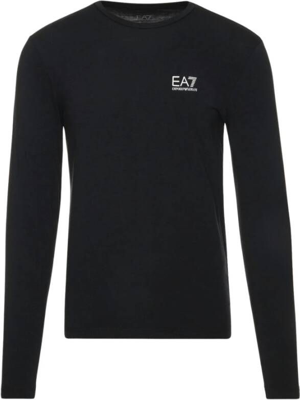 Emporio Armani EA7 Stretchkatoenen T-shirt met lange mouwen voor heren Black Heren