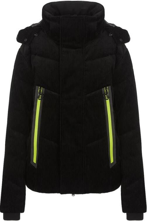 Emporio Armani EA7 Snap-Zip Plain Logo Multipocket Jas Black Heren