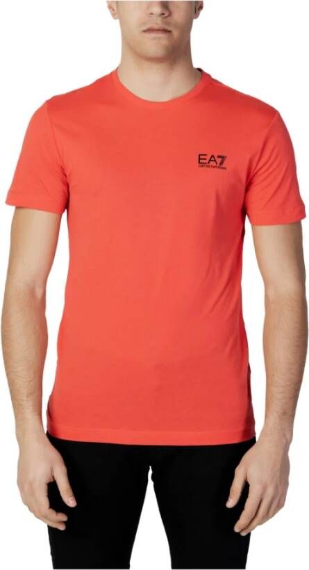 Emporio Armani EA7 Heren Logo T-shirt Lente Zomer Collectie Red Heren