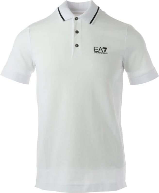 Emporio Armani EA7 Witte Korte Mouw Polo Shirt White Heren