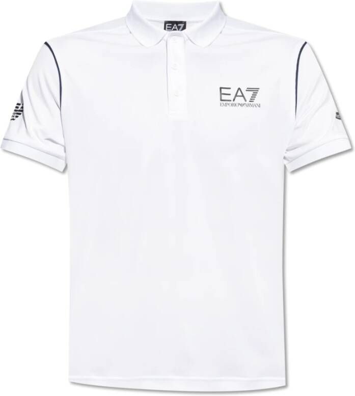 Emporio Armani EA7 Polo shirt met logo White Heren