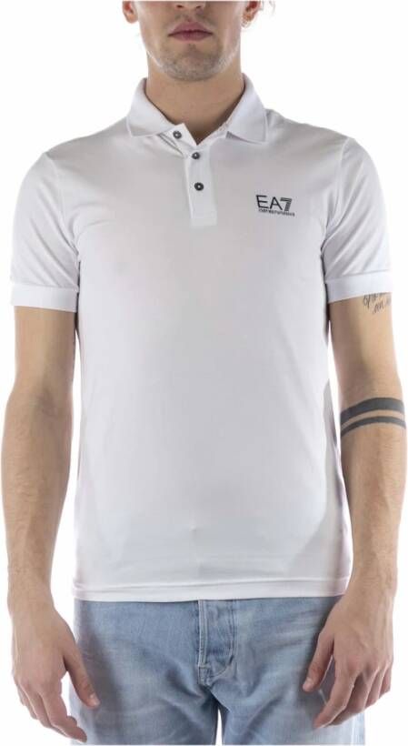 Emporio Armani EA7 Klassiek Polo Shirt voor Mannen White Heren
