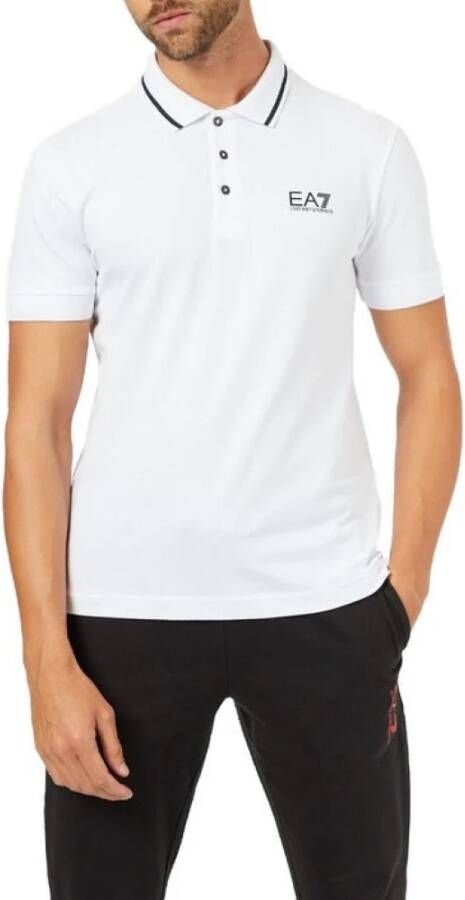 Emporio Armani EA7 Witte Korte Mouw Polo Shirt White Heren