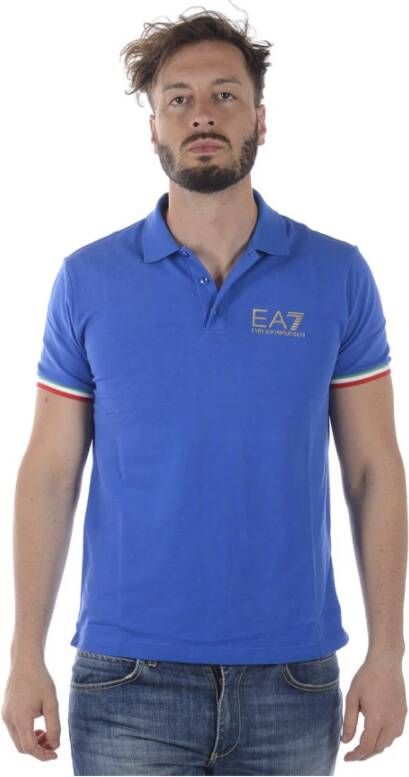 Emporio Armani EA7 Klassieke Polo Shirt Blue Heren
