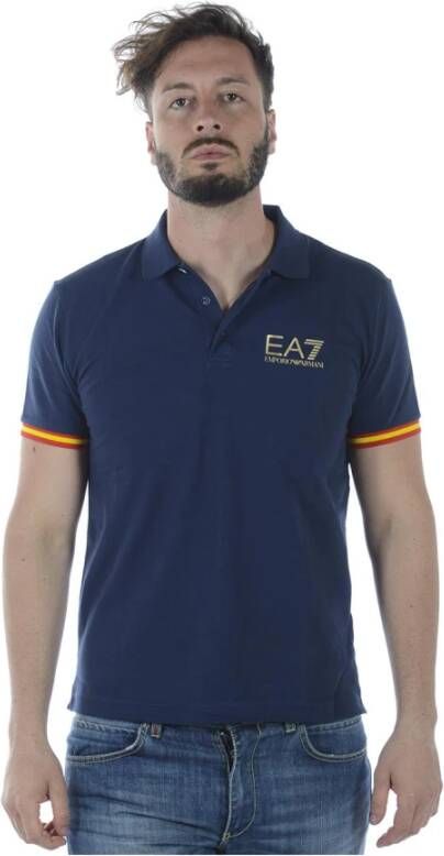 Emporio Armani EA7 Klassieke Polo Shirt Blue Heren