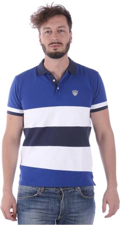 Emporio Armani EA7 Heren Polo Shirt met Logo Detail Blue Heren