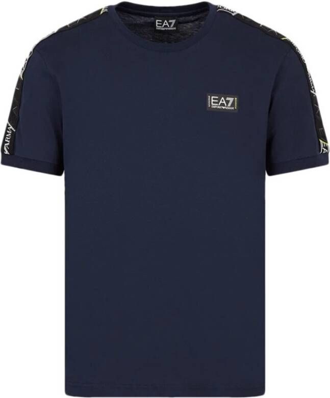 Emporio Armani EA7 Short Sleeve Shirts Blauw Heren