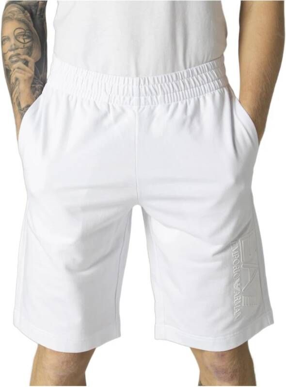 Emporio Armani EA7 Shorts plain side pockets Wit Heren