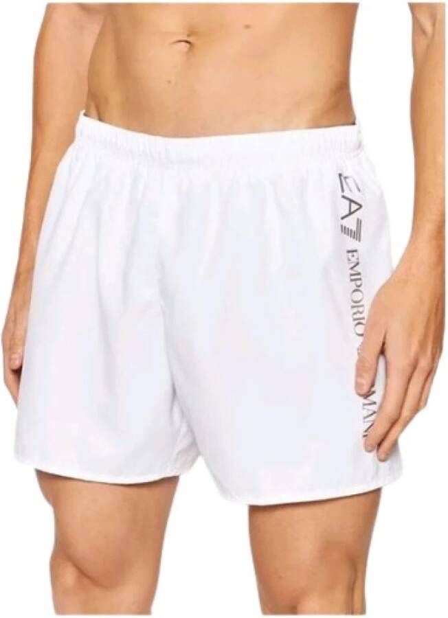 Emporio Armani EA7 Logo Swim Shorts White- Heren White