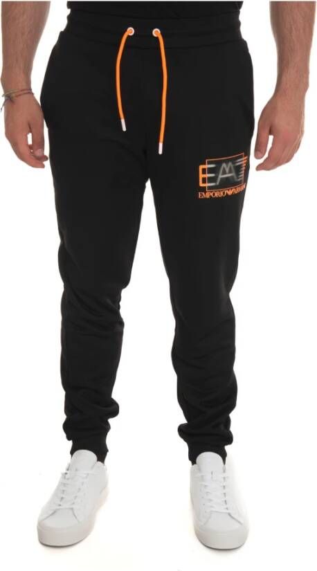 Emporio Armani EA7 Stretch overall broek met 3D-logo Zwart Heren
