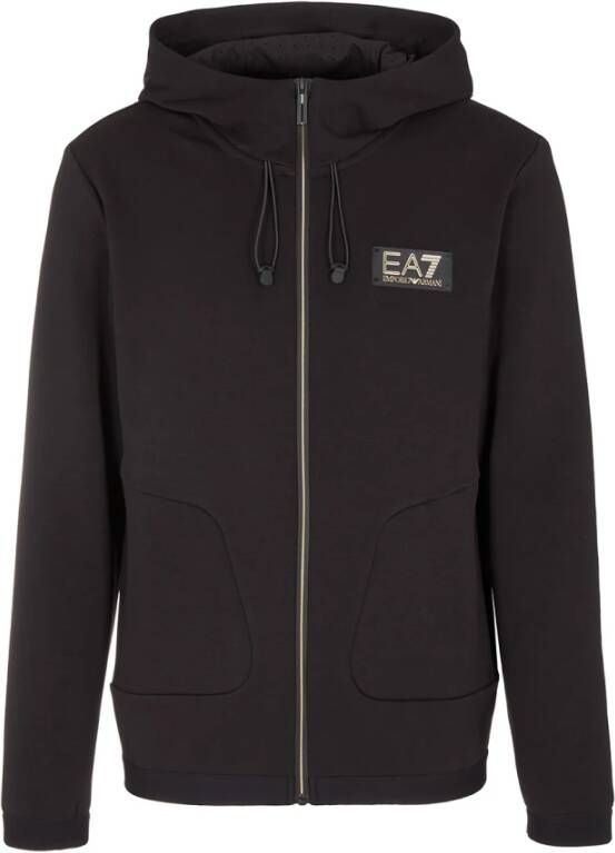 Emporio Armani EA7 Sweater met rits Zwart Heren
