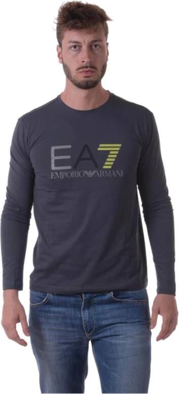 Emporio Armani EA7 Donkergrijze Sportieve Prestatie T-Shirt Gray Heren