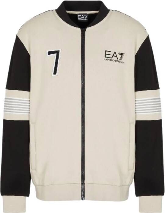 Emporio Armani EA7 Sweatshirt met rits Beige Heren