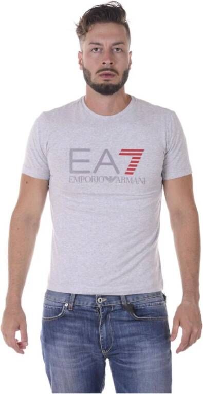 Emporio Armani EA7 Casual Logo Print T-Shirt Gray Heren