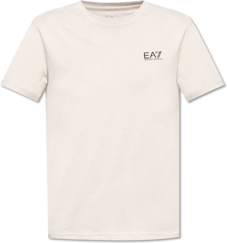 Emporio Armani EA7 T-shirt met logo Beige Heren