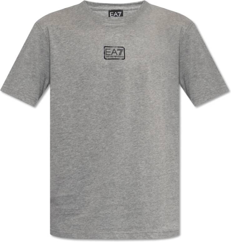 Emporio Armani EA7 T-shirt met logo Gray Heren