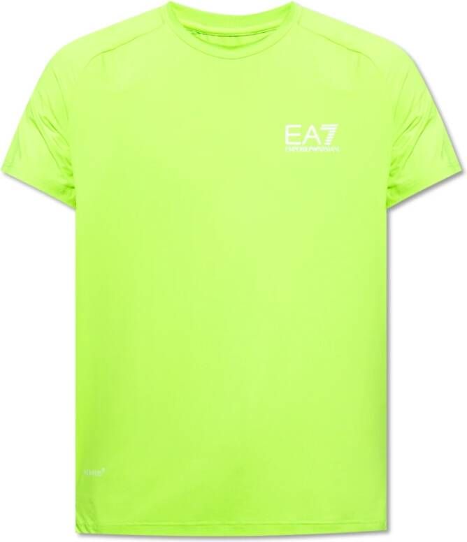 Emporio Armani EA7 T-shirt met logo Groen Heren