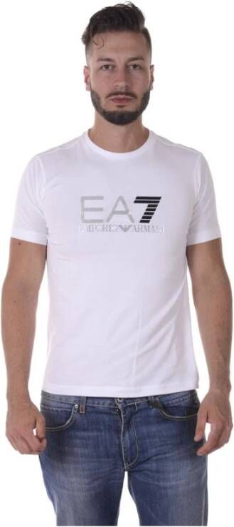 Emporio Armani EA7 T-shirt met logo Wit Heren