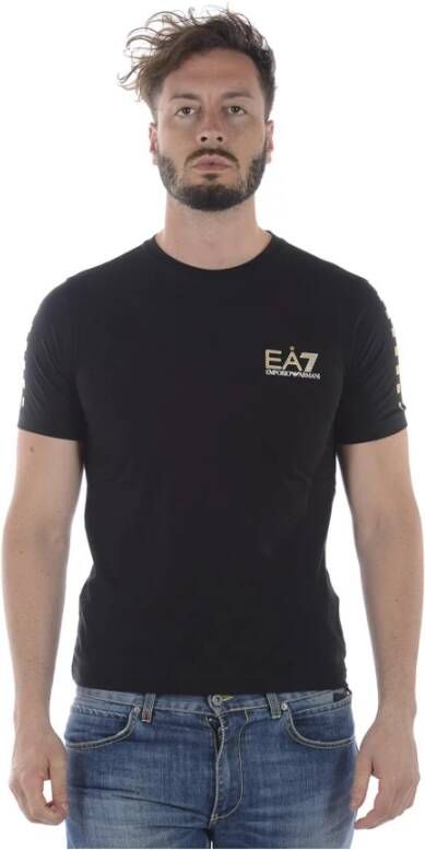 Emporio Armani EA7 T-shirt met logo Zwart Heren