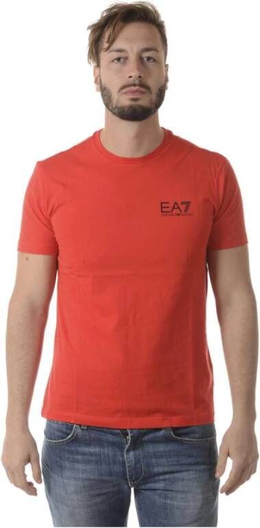 Emporio Armani EA7 Heren Logo T-shirt Lente Zomer Collectie Red Heren