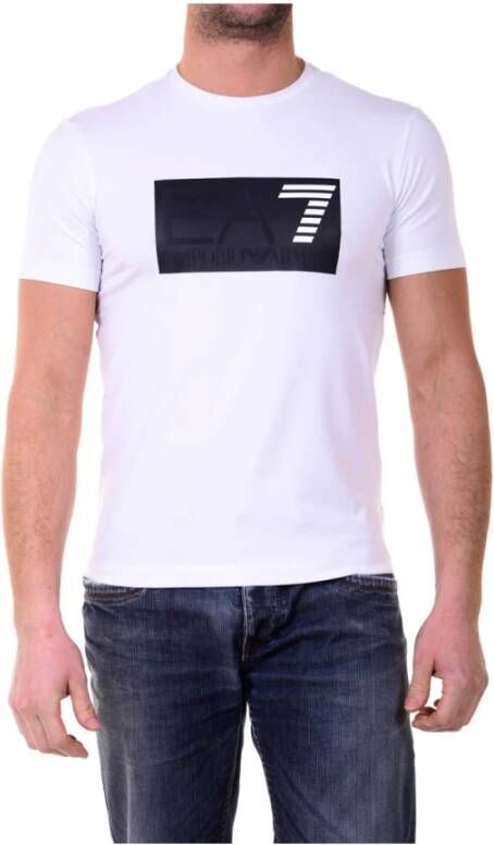Emporio Armani EA7 Casual Logo Print T-Shirt White Heren