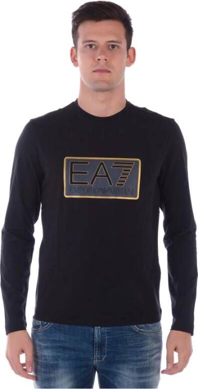 Emporio Armani EA7 Gezellig Gebreide Trui Pullover Black Heren
