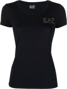 Emporio Armani EA7 T-shirts and Polos Black Zwart Dames
